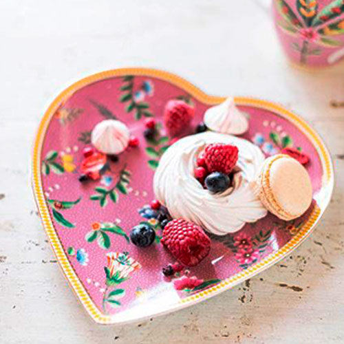 SET DE 2 PLATOS POSTRE CORAZON ROSADO LA MAJORELLE