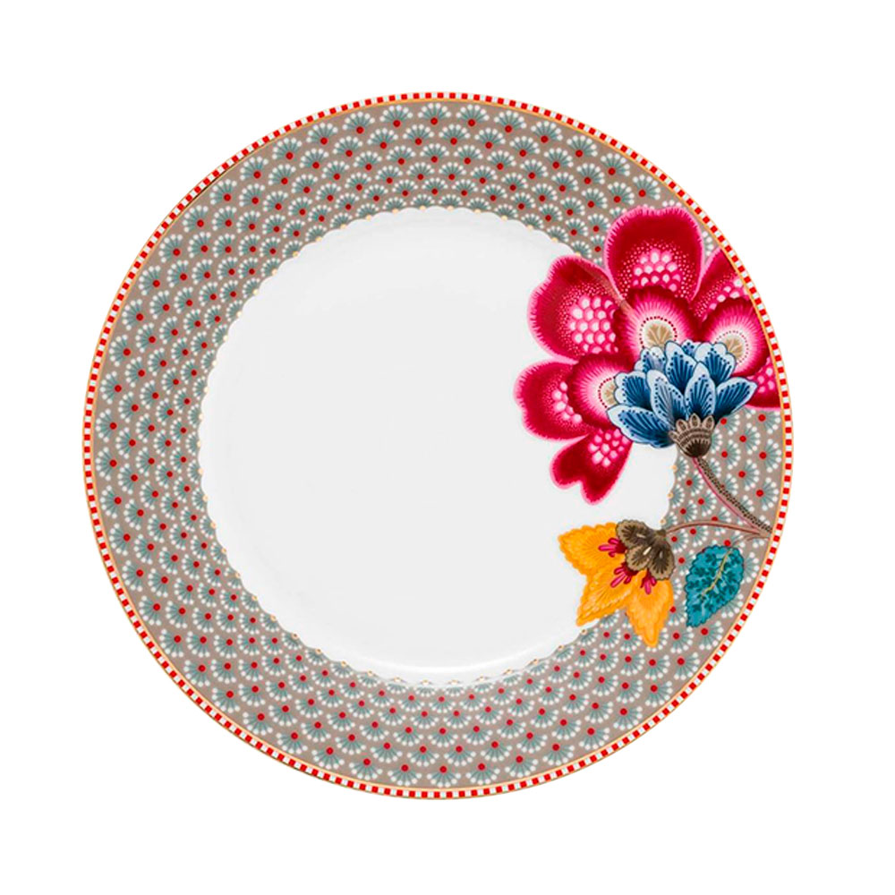 PLATO POSTRE BLOOMING TALES KHAKI