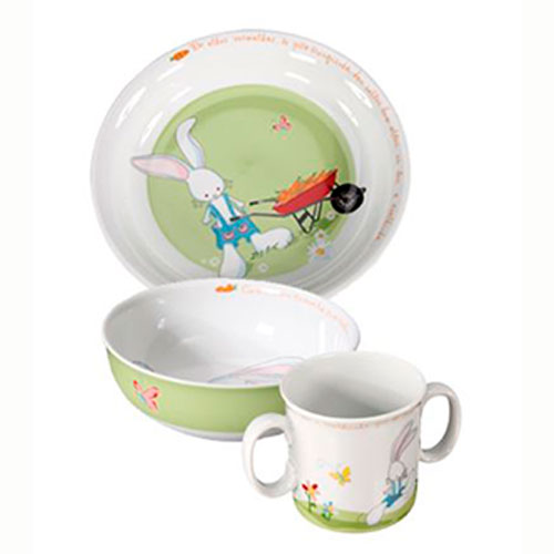 VAJILLA INFANTIL COELHOS