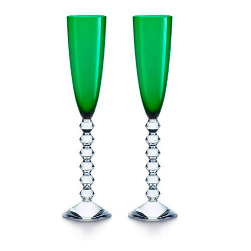 SET DE 2 COPAS BACCARAT FLUTISSIMO VERDE VEGA
