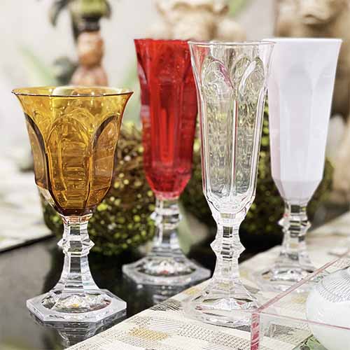COPA FLUTE DE CRISTAL SINTETICO ROJA 
