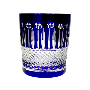 VASO BAJO DE CRISTAL AZUL COBALTO