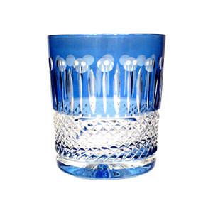 VASO BAJO DE CRISTAL AZUL CLARO