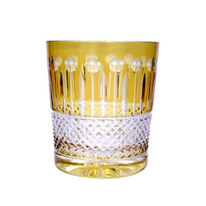 VASO BAJO DE CRISTAL AMBAR