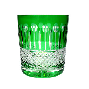 VASO BAJO DE CRISTAL VERDE OSCURO