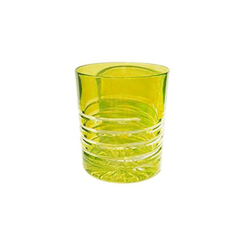 VASO BAJO DE CRISTAL VERDE CLARO ONDA