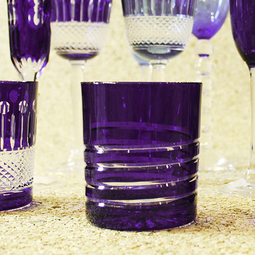 VASO BAJO DE CRISTAL MORADO ONDA