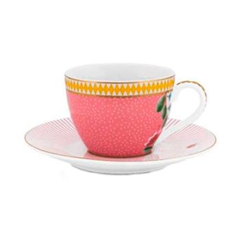 TAZA DE CAFE CON PLATO ROSADA LA MAJORELLE