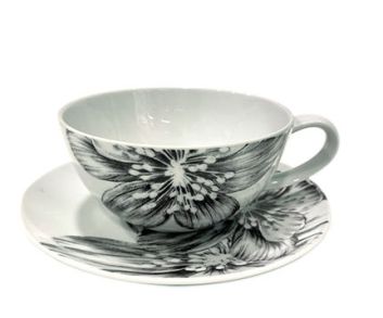 TAZA DE TE CON PLATO FLORAL SKETCH