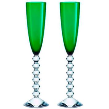 SET DE 2 COPAS BACCARAT FLUTISSIMO VERDE VEGA