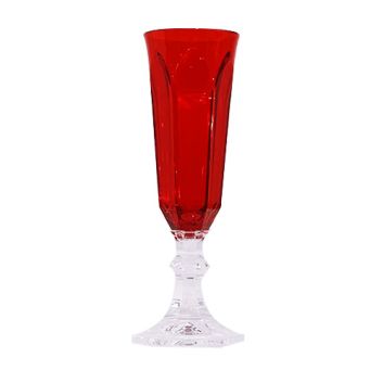 COPA FLUTE DE CRISTAL SINTETICO ROJA 