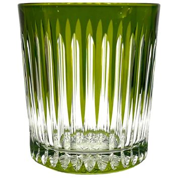 VASO BAJO DE CRISTAL VERDE OLIVA