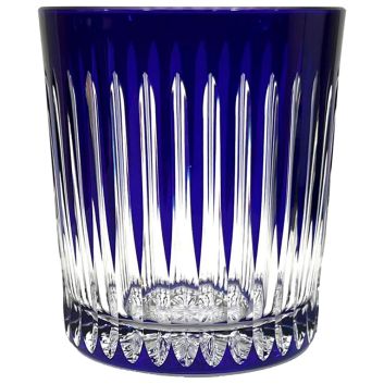VASO BAJO DE CRISTAL AZUL COBALTO