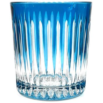 VASO BAJO DE CRISTAL AZUL CLARO