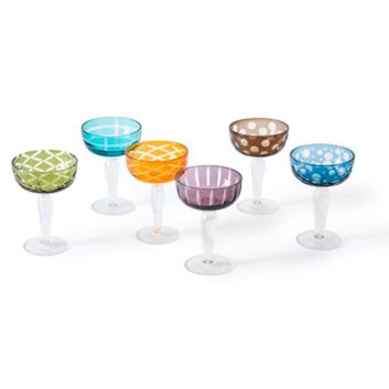 SET DE 6 COPAS CUTTINGS MULTICOLOR
