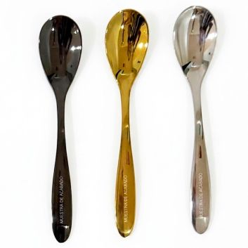 SET DE 3 CUCHARITAS DE CAFE TRICOLOR