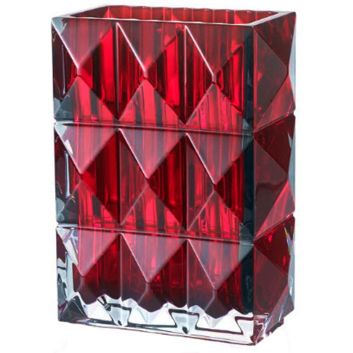 FLORERO BACCARAT RED RECT LOUXOR
