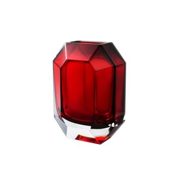 FLORERO BACCARAT OCTOGONE ROJO