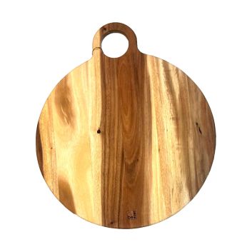 TABLA PARA CORTAR REDONDA MANGO REDONDO DE ACACIA XL