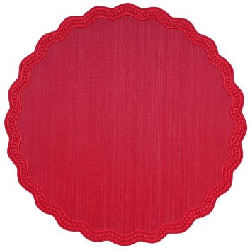 INDIVIDUAL REDONDO BELGRAVIA BORDADO ROJO ROJO