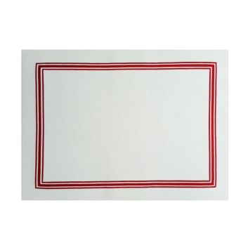 INDIVIDUAL RECTANGULAR BORDADO ROJO ROJO