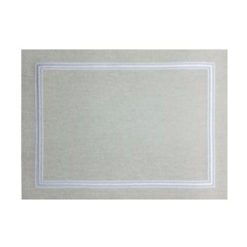INDIVIDUAL RECTANGULAR BORDADO BLANCO BEIGE/BLANCO