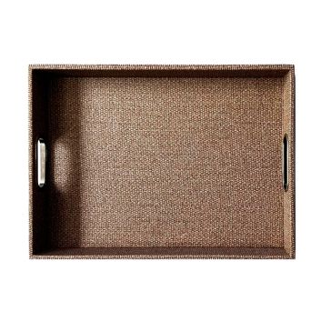 BANDEJA RECTANGULAR CON ASAS DE METAL SOFIA BROWN