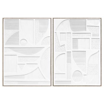 SET DE 2 CUADROS 3D WHITE TRANSPARENTE