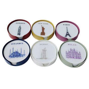 SET DE 4 PORTAVASOS CITIES