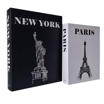 SET DE 2 LIBROS DECORATIVOS NEW YORK - PARIS
