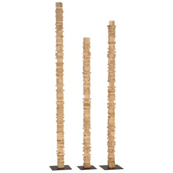 SET DE 3 TOTEMS DE MADERA