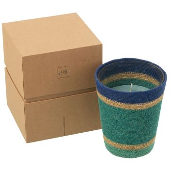 VELA GRANDE AROMATICA CESTA AZUL