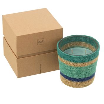 VELA PEQUEÑA AROMATICA CESTA AZUL