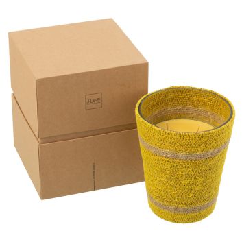 VELA GRANDE AROMATICA CESTA AMARILLA