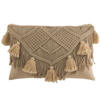 COJIN RECTANGULAR POMPON MACRAME