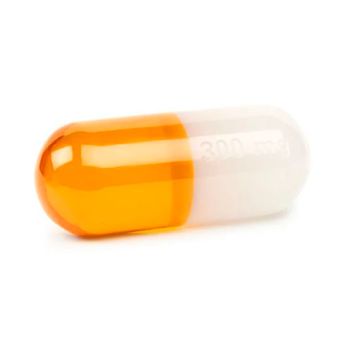 ACRILIC PILL MEDIANA BLANCA Y NARANJA