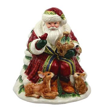 GALLETERA DE PORCELANA DE SANTA SENTADO HAPPY CHRISTMAS