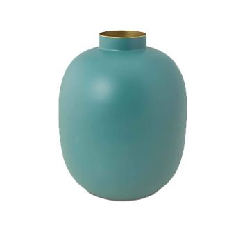 FLORERO METAL AZUL CLARO MATE GRANDE