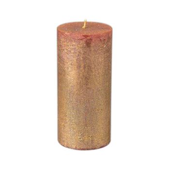 VELA CILINDRICA PILAR GRANDE ANTIQUE GOLD