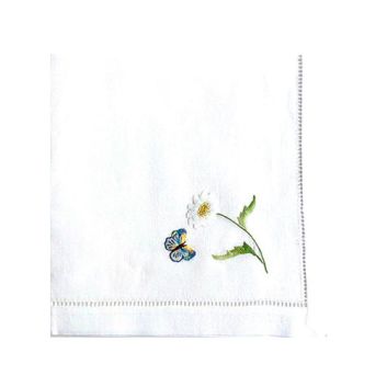 SERVILLETA BORDADA FLORES + MARIPOSAS 2