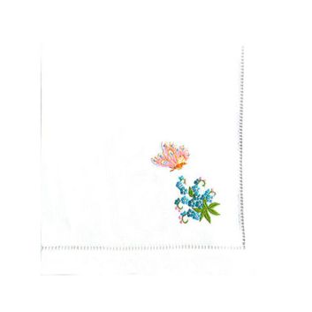 SERVILLETA BORDADA FLORES + MARIPOSAS 4