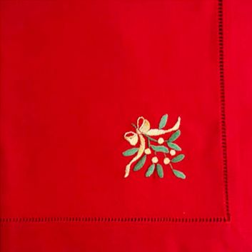 SERVILLETA DE TELA BORDADA MISTELES RED