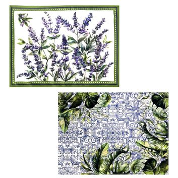 INDIVIDUAL DE TELA REVERSIBLE FLORES