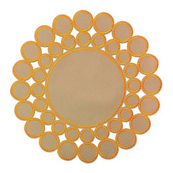 INDIVIDUAL LONA AROS BEIGE/NARANJA