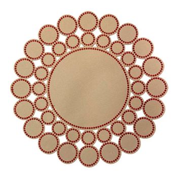 INDIVIDUAL LONA AROS BEIGE/VINO