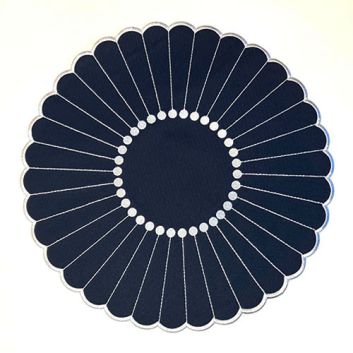 INDIVIDUAL LONA GIRASOL AZUL MARINO/BLANCO