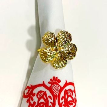 ARO PARA SERVILLETA GOLD FLOWER