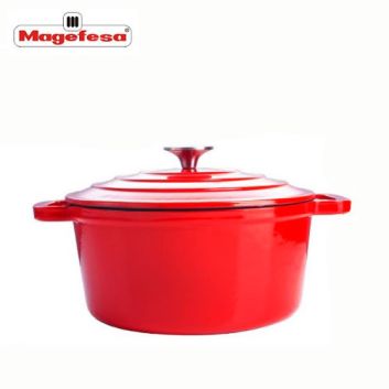 OLLA CON TAPA FERRO 26 CM ROJO