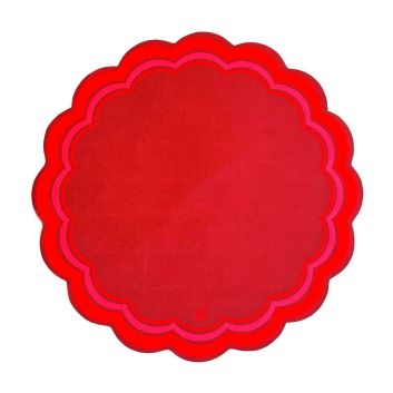INDIVIDUAL DE TELA REDONDO ROJO