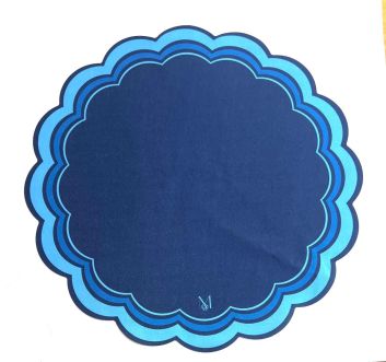 INDIVIDUAL DE TELA REDONDO AZUL